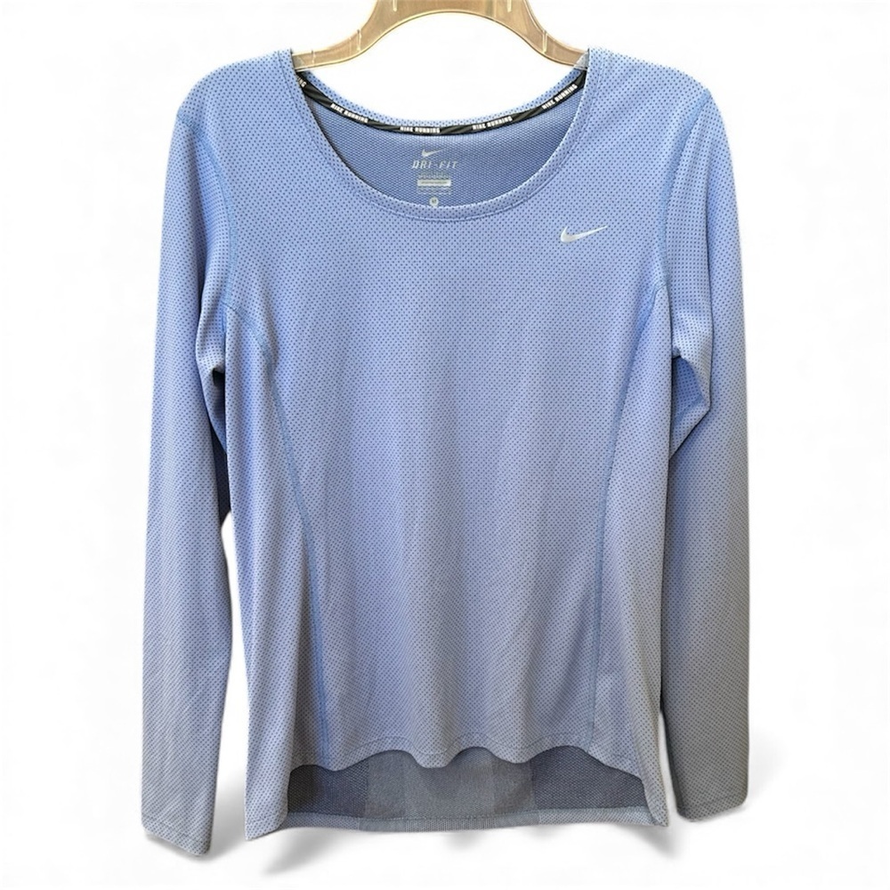Nike Dri Fit Women's Sky Blue Long Sleeve Top       Size Medium